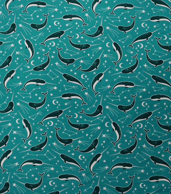 Narwhals on Blue Super Snuggle Flannel Fabric