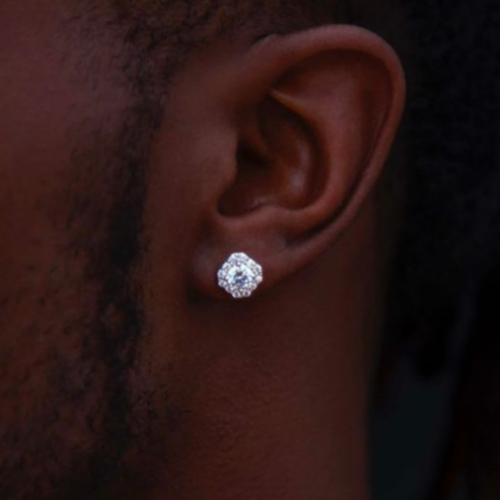 Micro Clustered Diamond Earrings White Gold