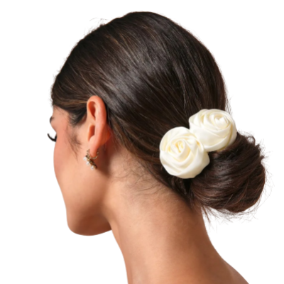 Darling Poise Ivory Flower 2-Piece Hair Tie Set