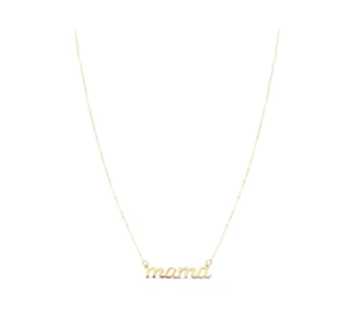 Mama Script Necklace 10K Yellow Gold 18"