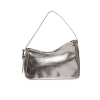 Metallic Faux Leather Shoulder Bag