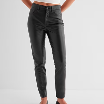 High Waisted Faux Leather Pant