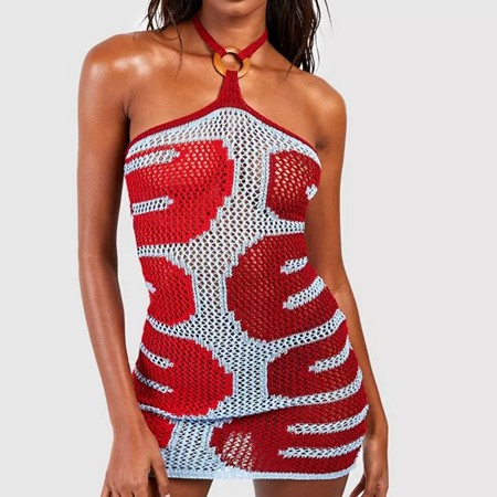 Crochet Halter Beach Dress 