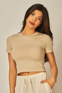 Soft Toned Seamless Crew New Crop Top