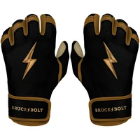 PREMIUM PRO GOLD SERIES Short Cuff Batting Gloves - Gold BLACK