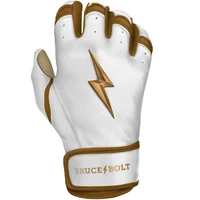 PREMIUM PRO GOLD Series Short Cuff Batting Gloves - Gold WHITE