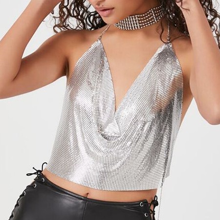 Chainmail Cowl Halter Top